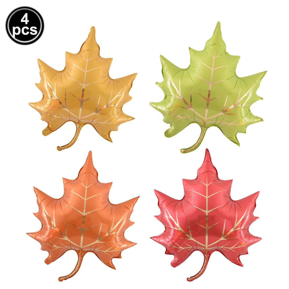 Thanksgiving  Fall Harvest Party Maple Leaf Pumpkin Squirrel Acorn Foil Balloon Kids Thanksgiving Party Decor Supplies Gifts