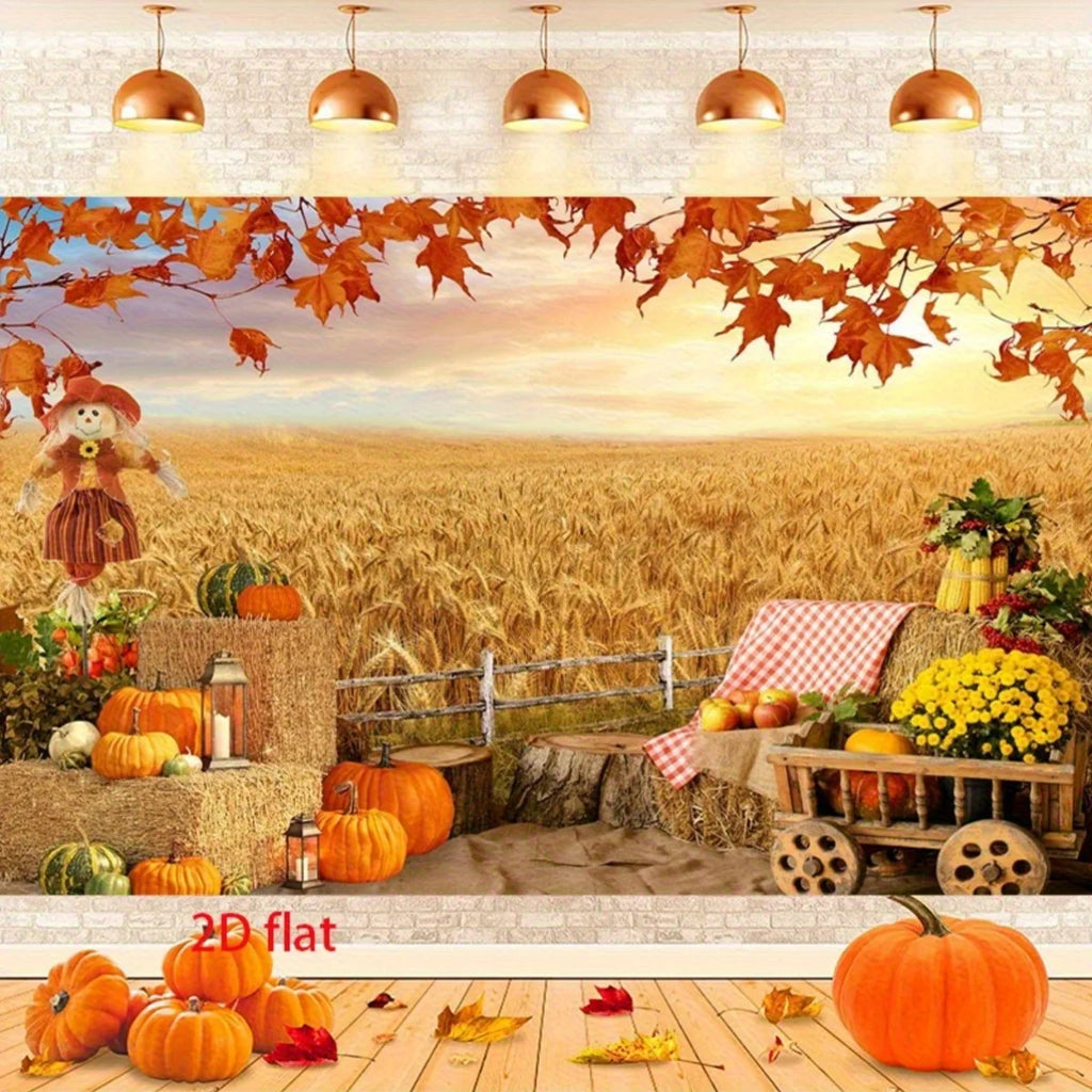 1 Autumn Harvest Thanksgiving Party Background - Vibrant Pumpkin Thanksgiving Decoration