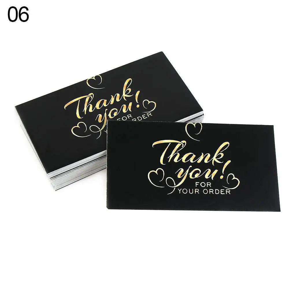 50PCS Thank You Cards For Supporting My Small Business Thanks Greeting Cards Candy Bags Paper Seal Label Party Favor Gift