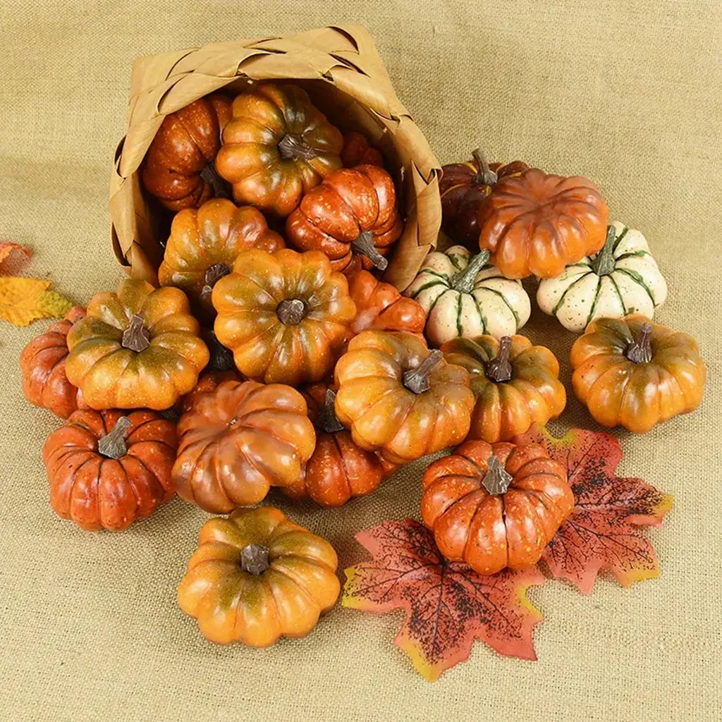 Artificial Pumpkins, Plastic Faux Vegetable Decorations, for Thanksgiving, Harvest, Home, Farmhouse, DIY Crafts, Party Ornament