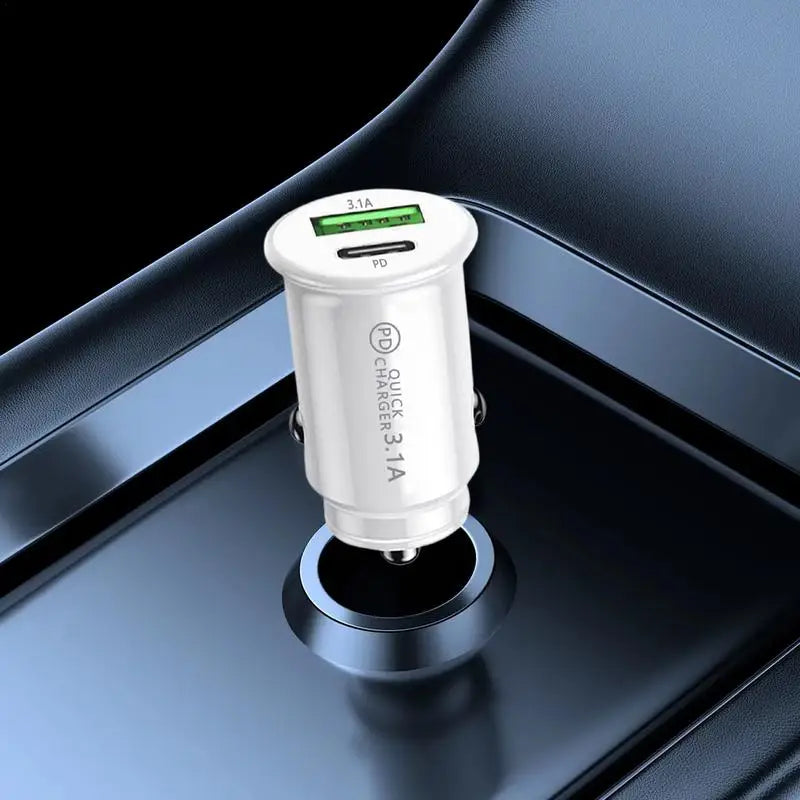 Car Charging Port Adapter AC Double-Port Car Phone Charger 3.1A Small USB Automobile Fast Charging Plug For Outdoor Driving