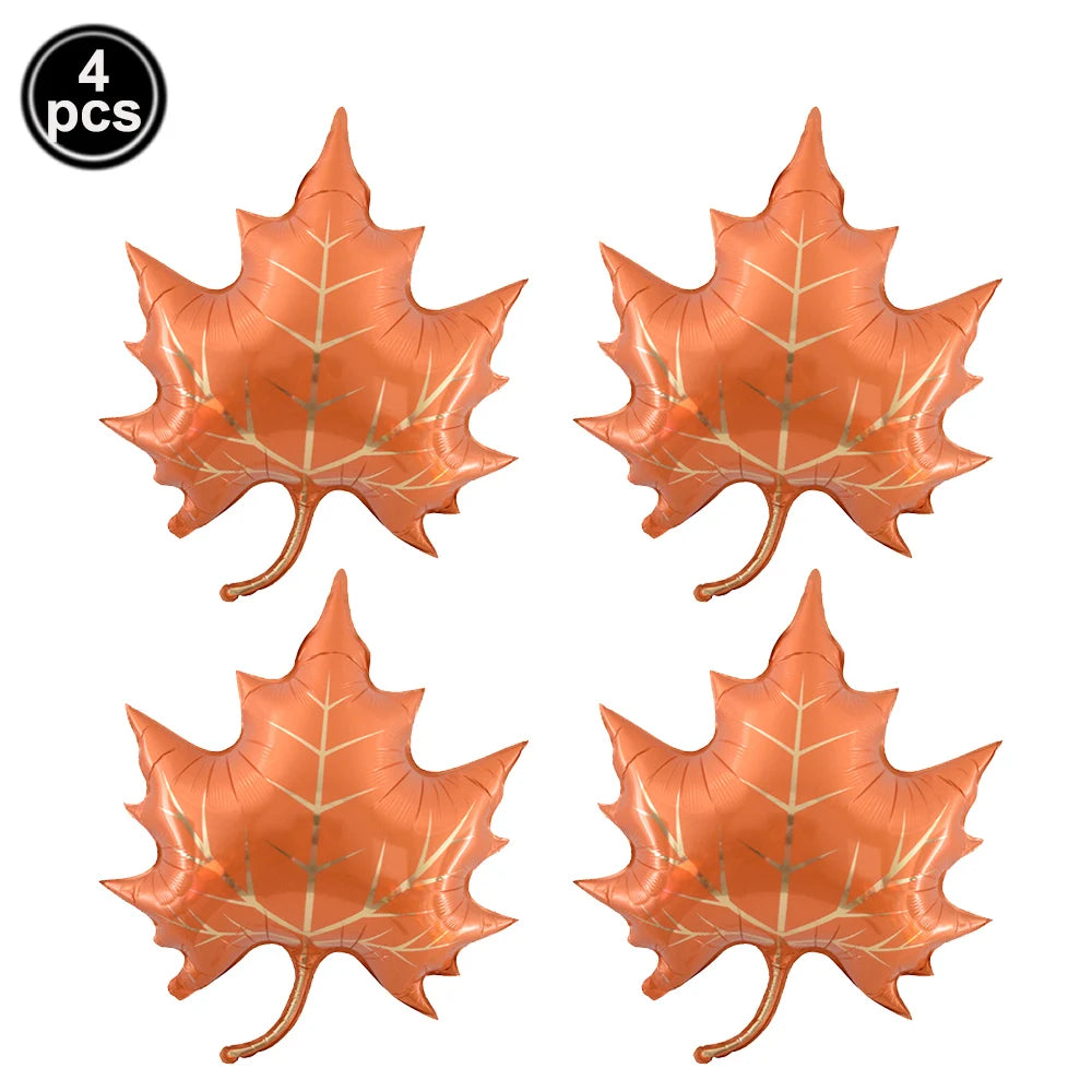 Thanksgiving  Fall Harvest Party Maple Leaf Pumpkin Squirrel Acorn Foil Balloon Kids Thanksgiving Party Decor Supplies Gifts